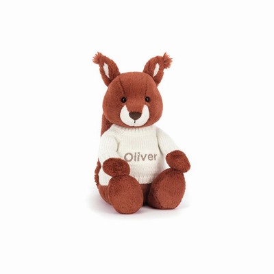 Jellycat Bashful Squirrel with Cream Jumper UK | 34829UHJG